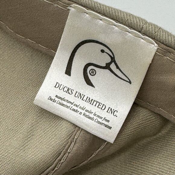 Ducks Unlimited Strapback Hat Khaki Embroidered Mallard Duck One Size - Picture 6 of 8
